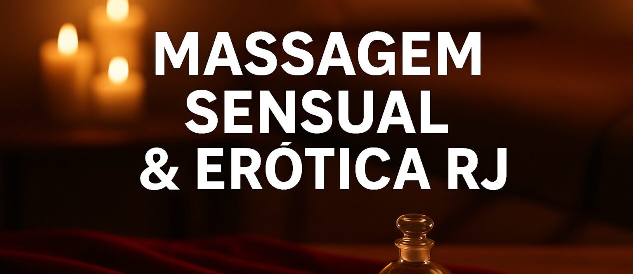 Banner de Massagem Sensual e Erótica RJ com ambiente de spa, velas acesas e óleo de massagem em clima elegante.